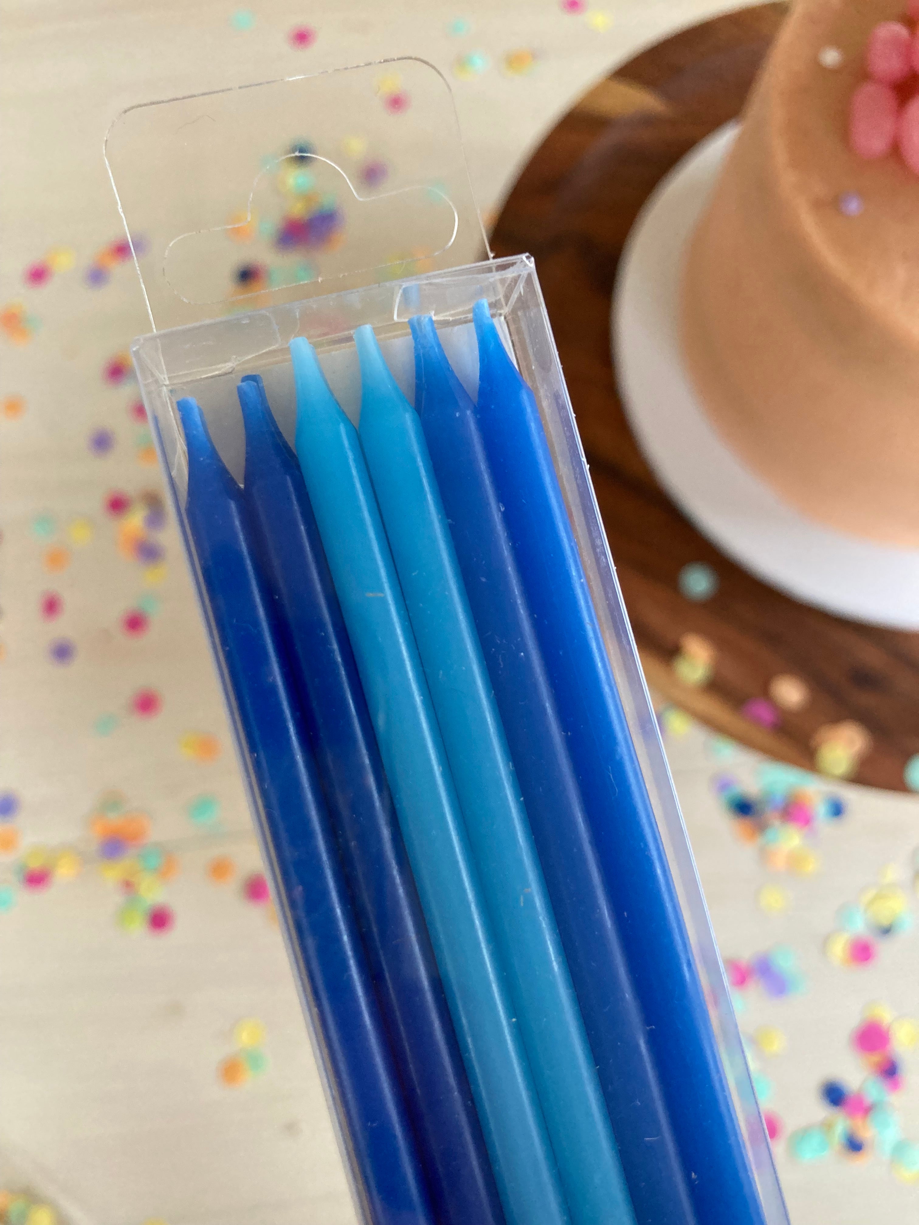 Candles Tall 12cm Blue Ombre