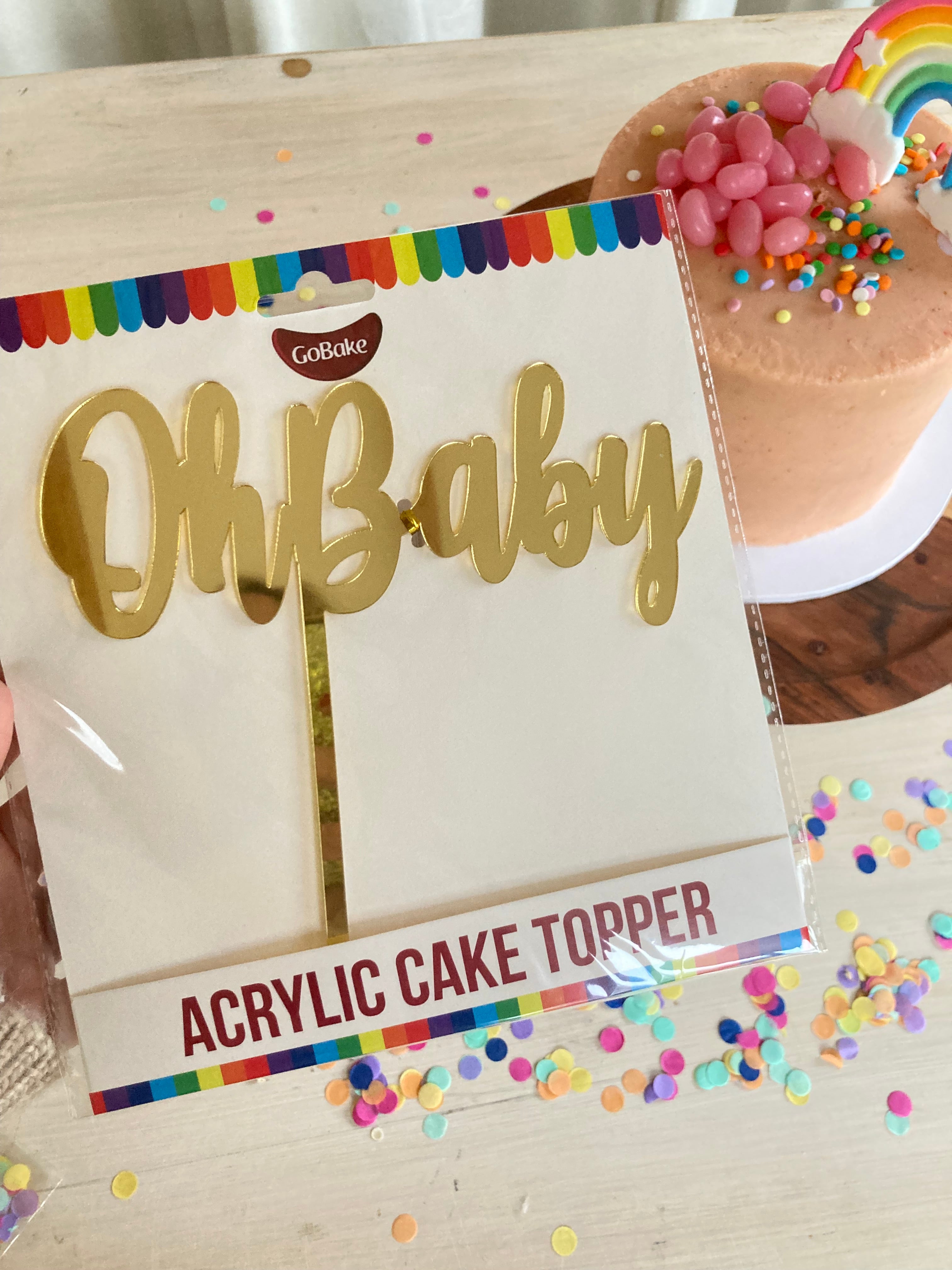 Acrylic Topper Oh Baby - Gold