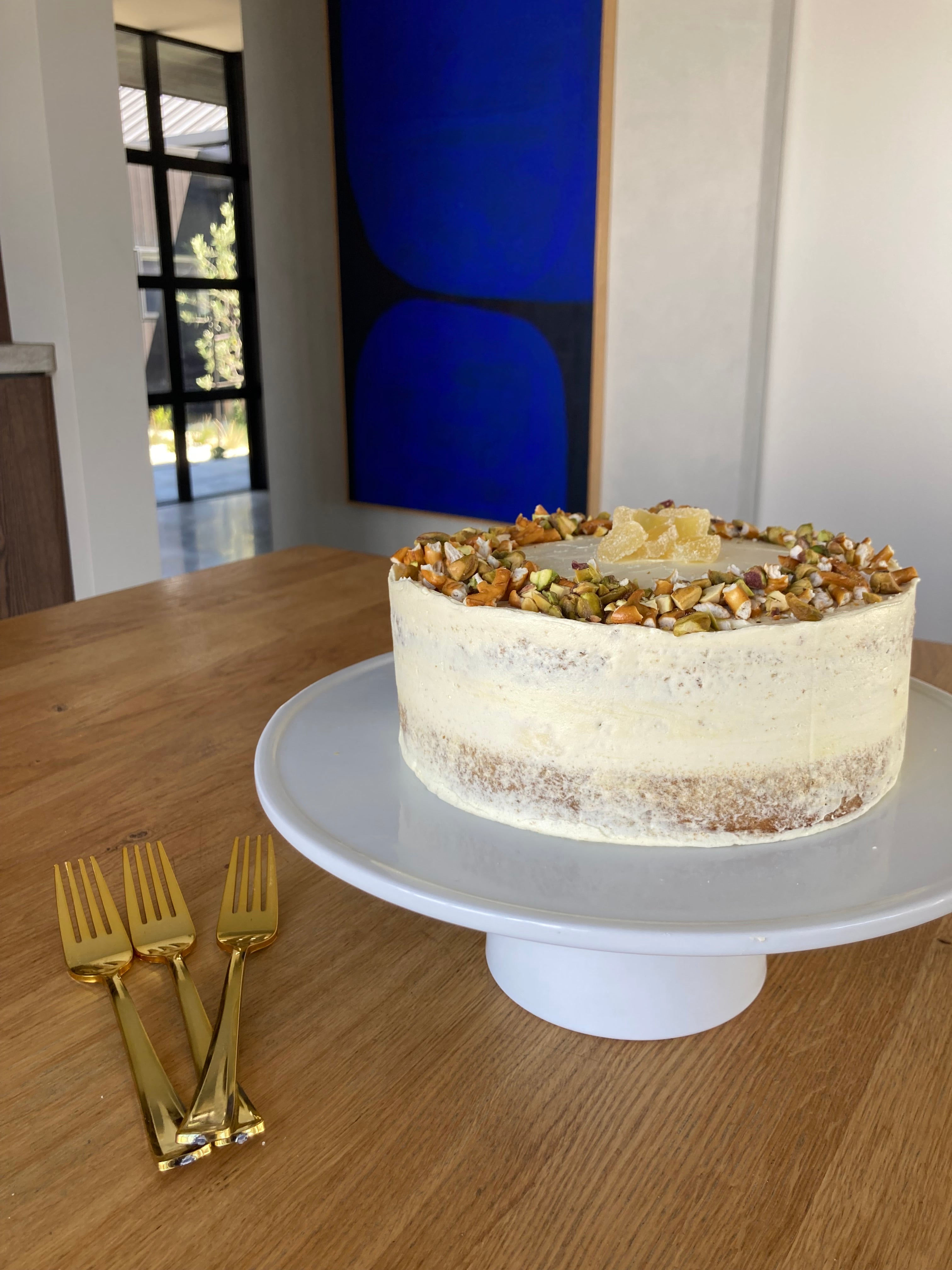 Pistachio and Pretzel Spiced Cinnamon Cake