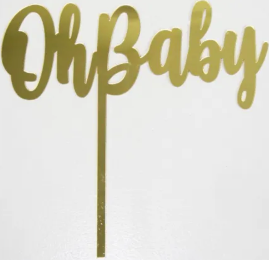 Acrylic Topper Oh Baby - Gold